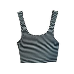 Blue & Black Pinstripe Zara Crop Top🦋🖤